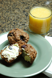 Blueberry Almond Bran Muffins